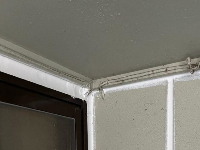 明石市で充填後ヘラやコテで均したシール部分